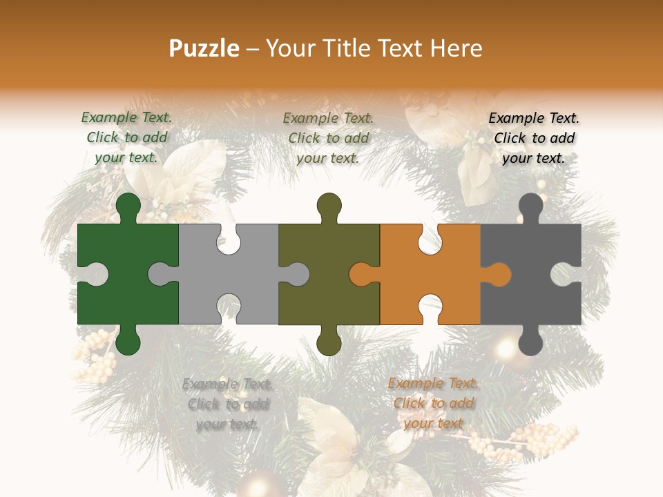 Year Christmas Garland PowerPoint Template