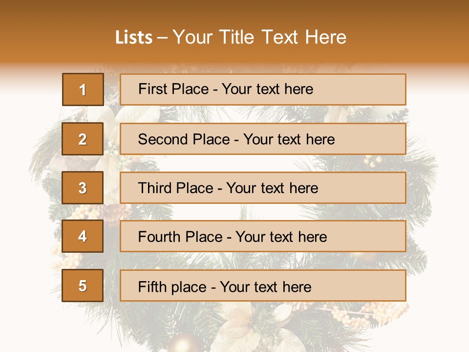 Year Christmas Garland PowerPoint Template