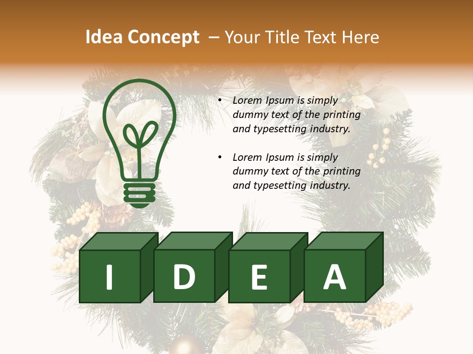 Year Christmas Garland PowerPoint Template