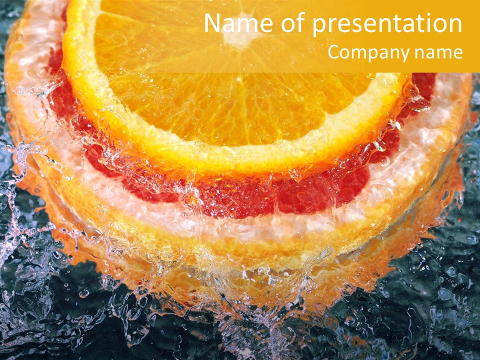 Grapefruit Ripe Close Up PowerPoint Template