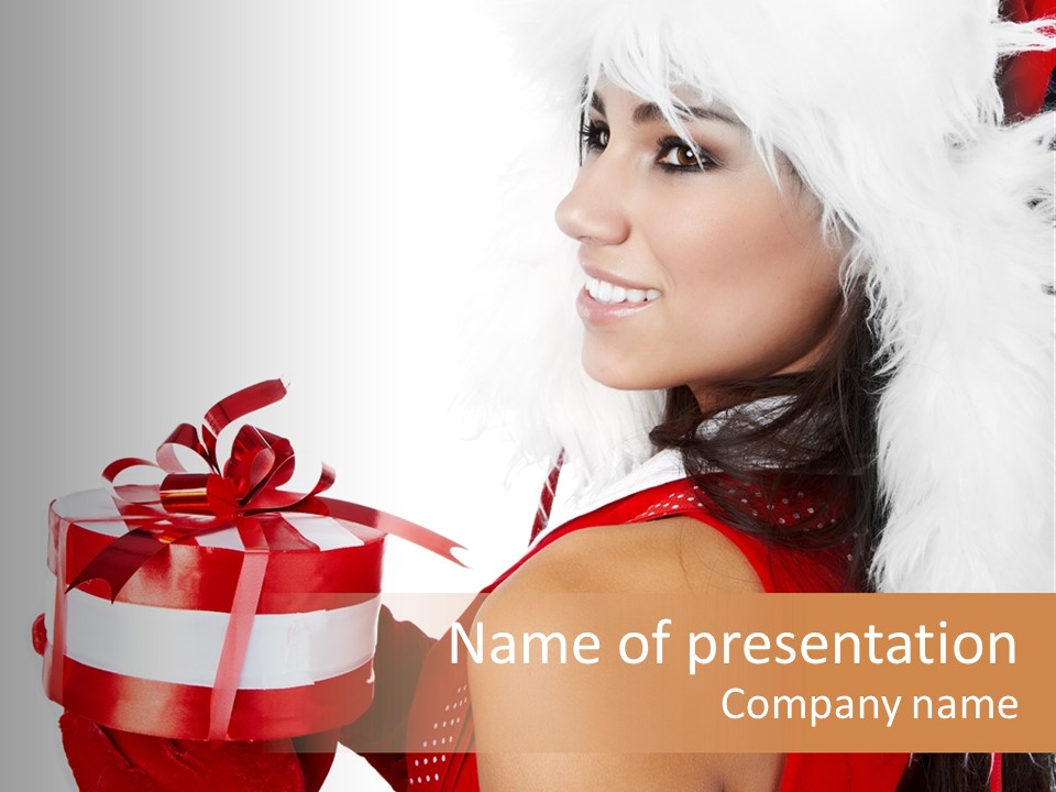 Woman Claus Attractive PowerPoint Template