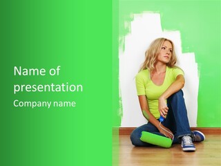 Colour Young Girl PowerPoint Template