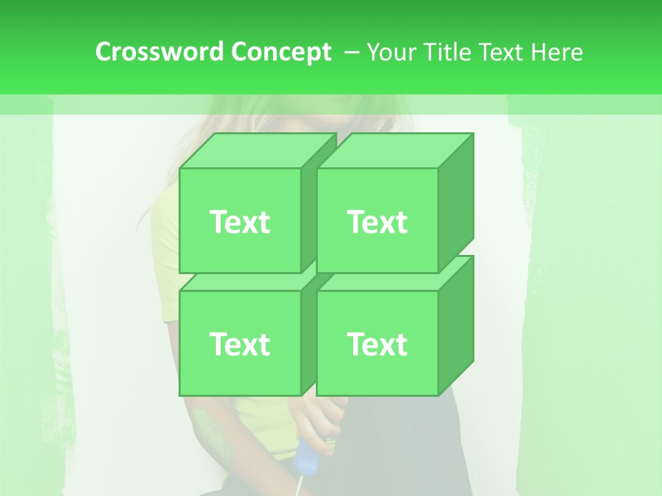 Colour Young Girl PowerPoint Template