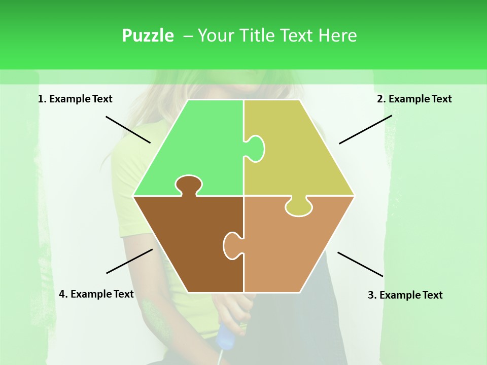 Colour Young Girl PowerPoint Template