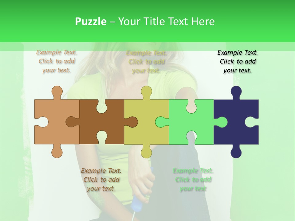 Colour Young Girl PowerPoint Template