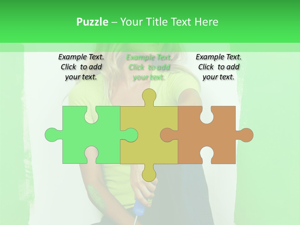 Colour Young Girl PowerPoint Template