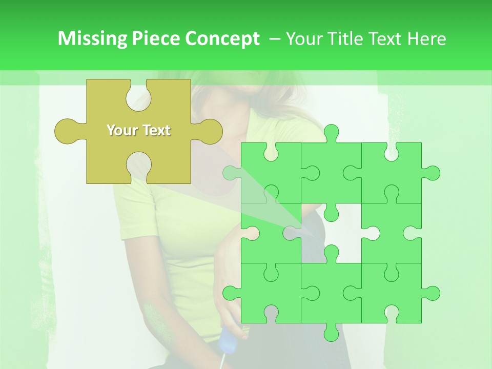 Colour Young Girl PowerPoint Template