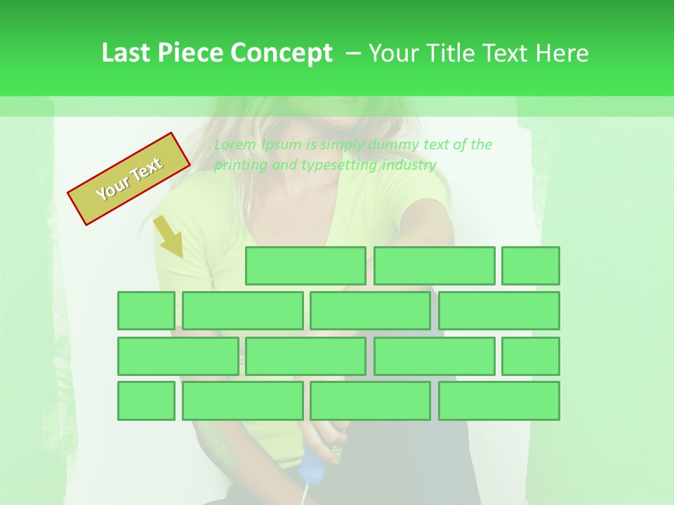 Colour Young Girl PowerPoint Template