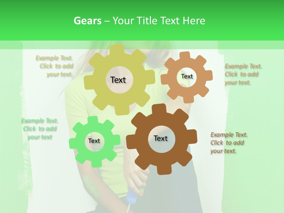 Colour Young Girl PowerPoint Template