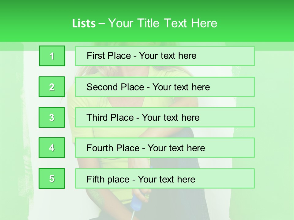 Colour Young Girl PowerPoint Template