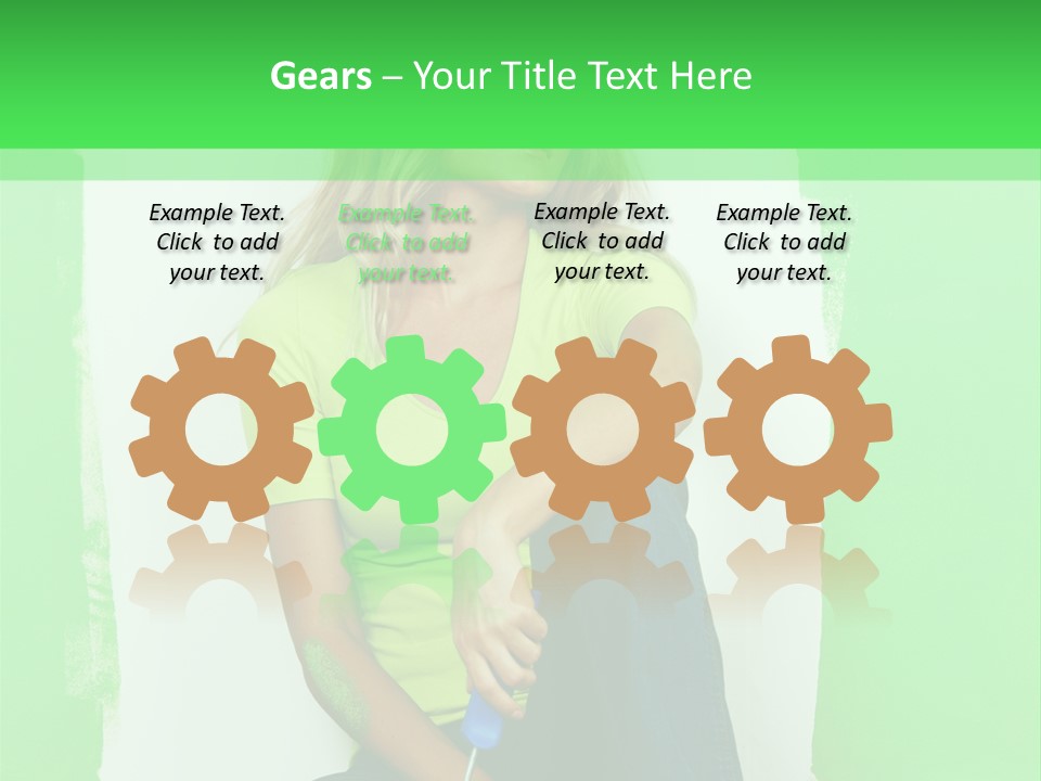 Colour Young Girl PowerPoint Template