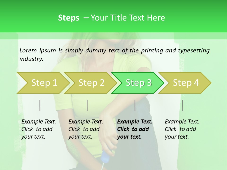 Colour Young Girl PowerPoint Template