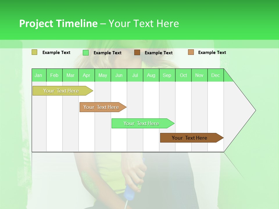 Colour Young Girl PowerPoint Template