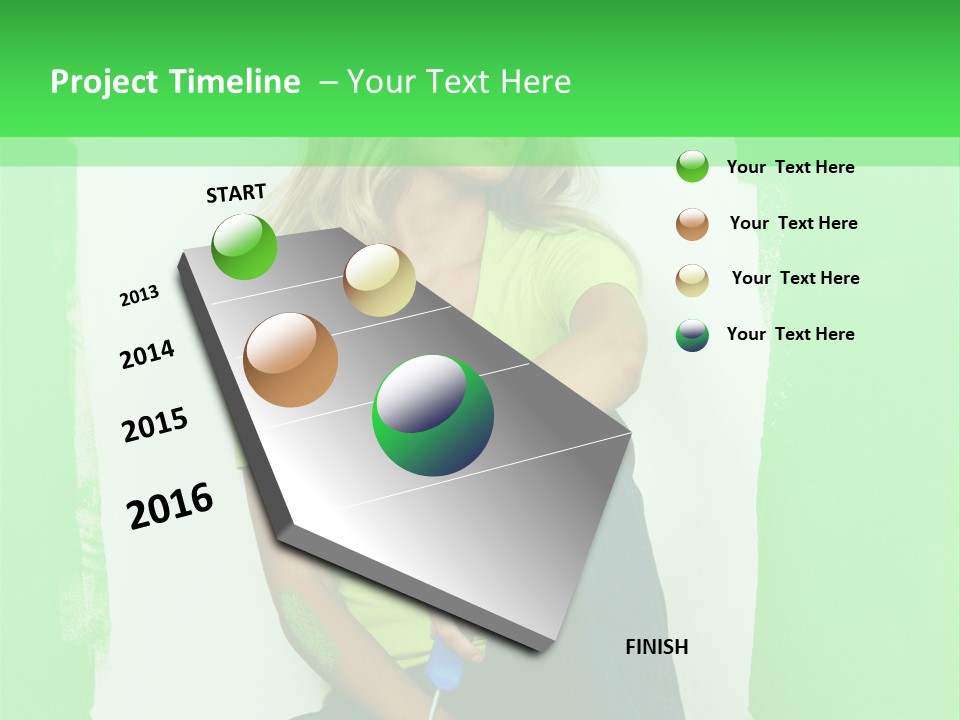 Colour Young Girl PowerPoint Template