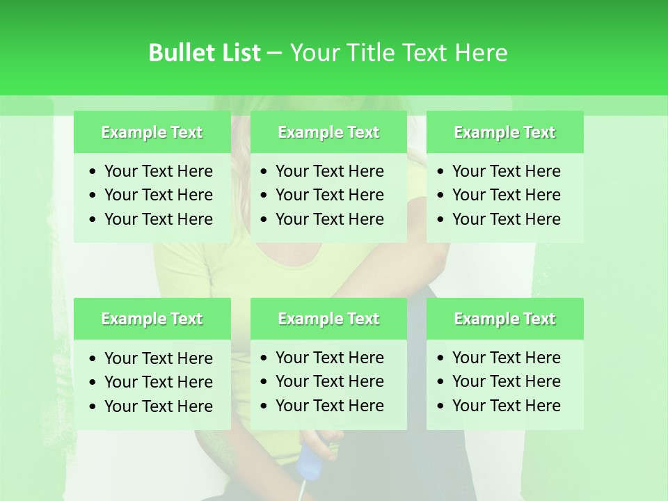 Colour Young Girl PowerPoint Template