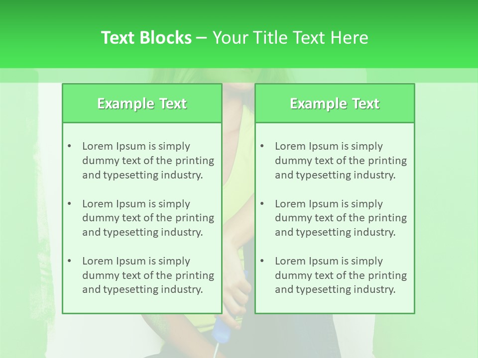 Colour Young Girl PowerPoint Template