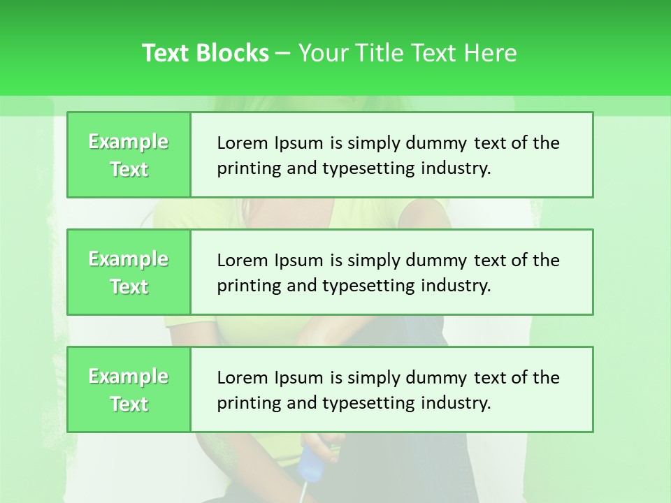 Colour Young Girl PowerPoint Template