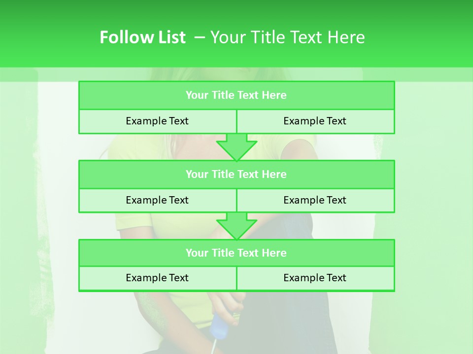 Colour Young Girl PowerPoint Template