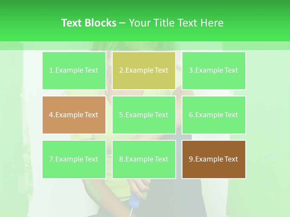 Colour Young Girl PowerPoint Template