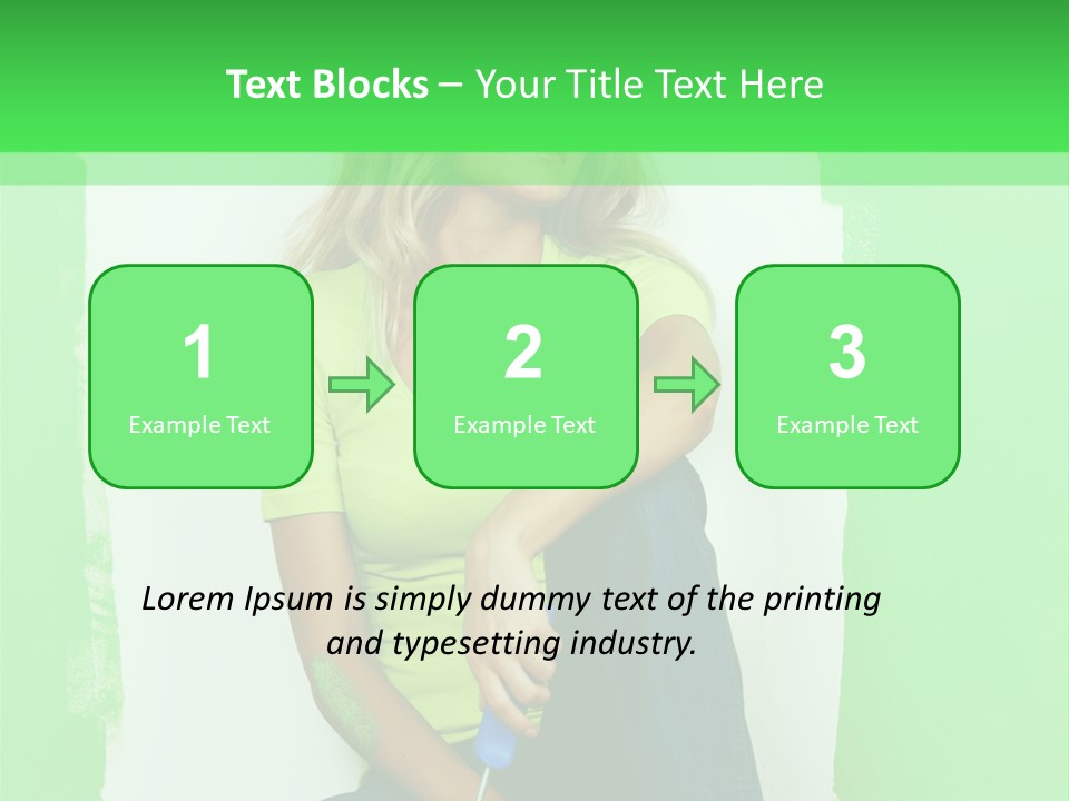 Colour Young Girl PowerPoint Template