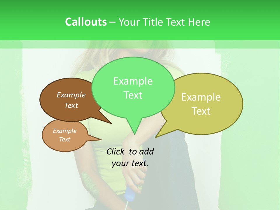 Colour Young Girl PowerPoint Template