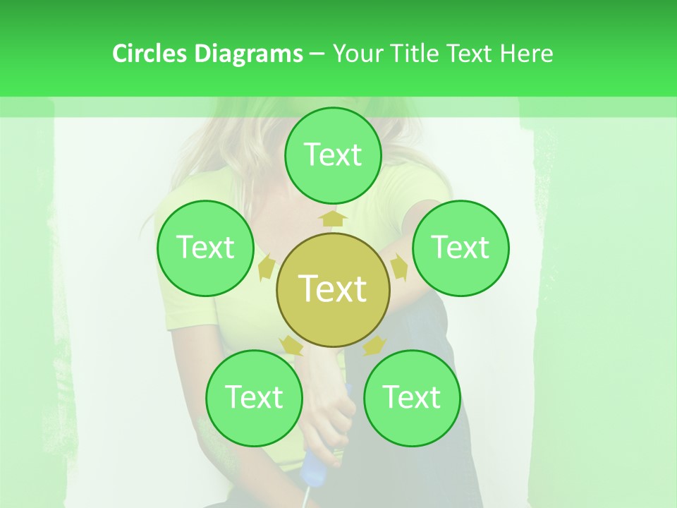 Colour Young Girl PowerPoint Template