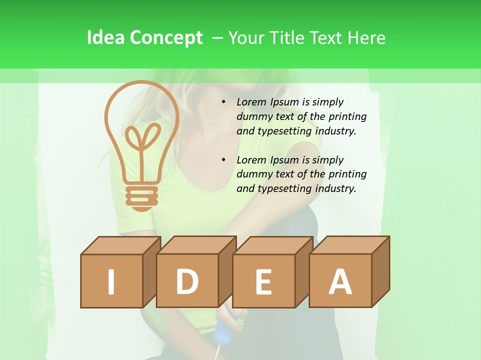 Colour Young Girl PowerPoint Template