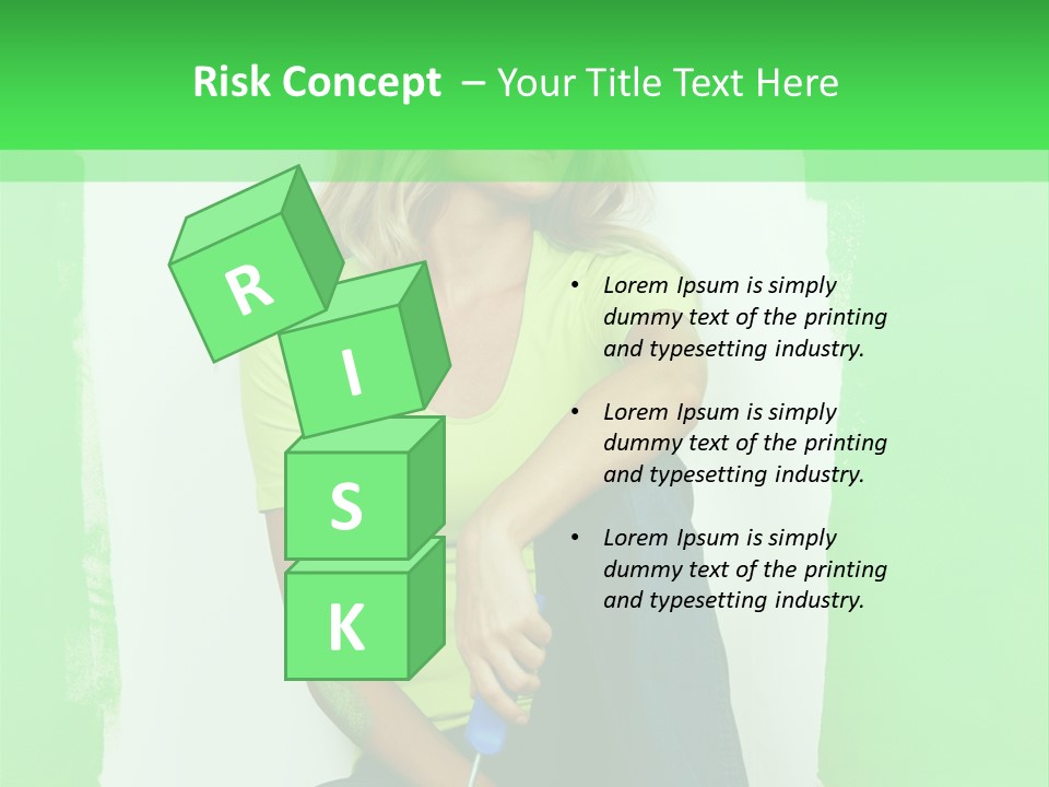 Colour Young Girl PowerPoint Template