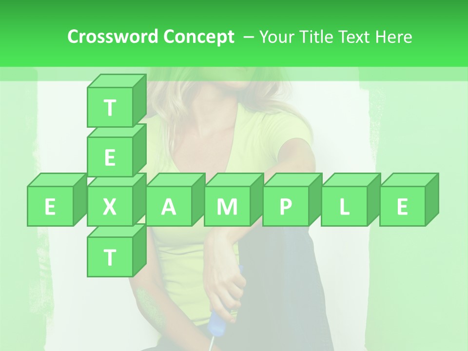 Colour Young Girl PowerPoint Template