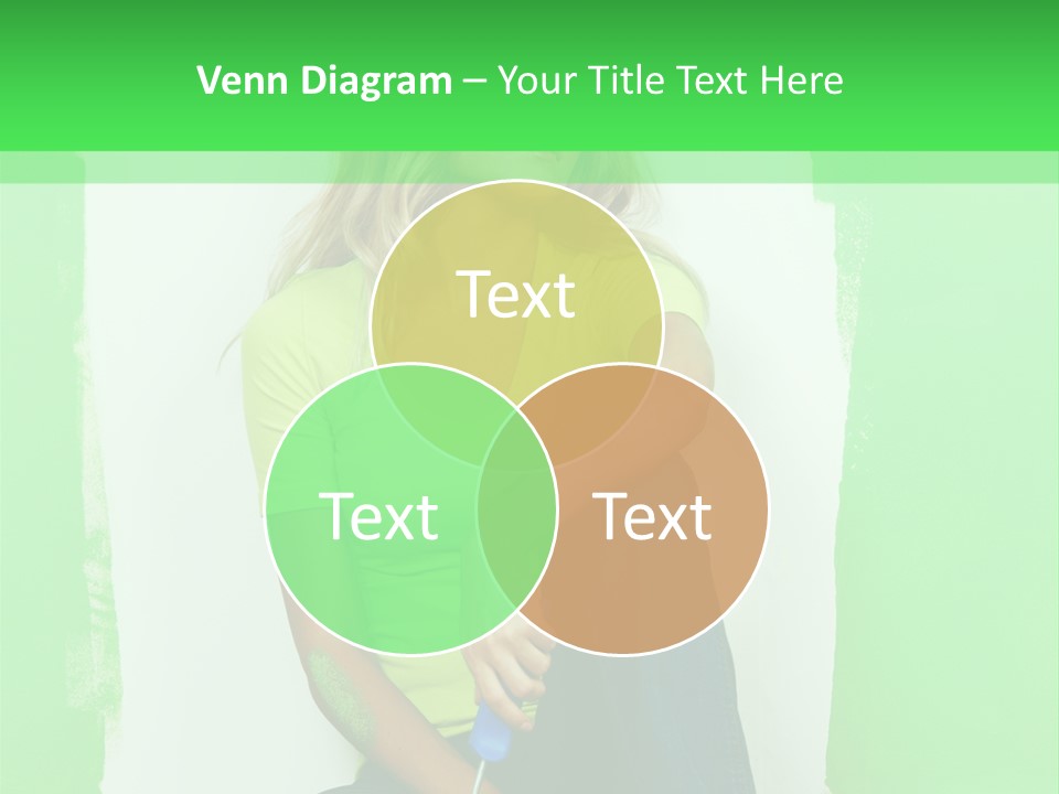 Colour Young Girl PowerPoint Template