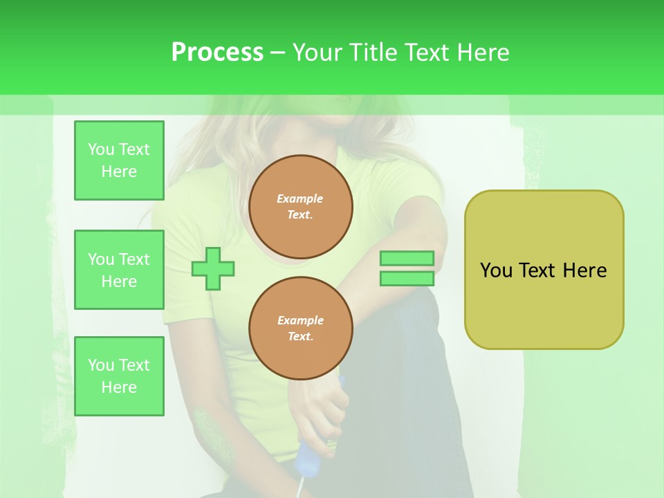 Colour Young Girl PowerPoint Template