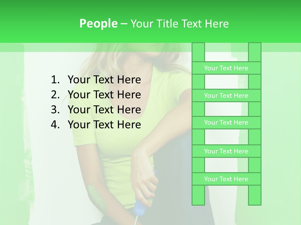 Colour Young Girl PowerPoint Template