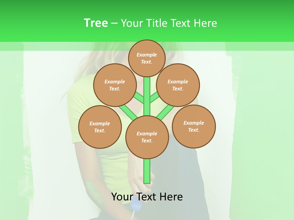 Colour Young Girl PowerPoint Template