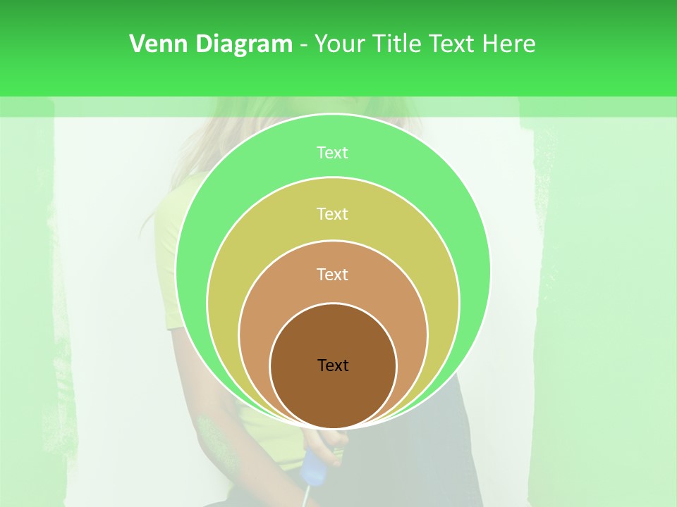 Colour Young Girl PowerPoint Template