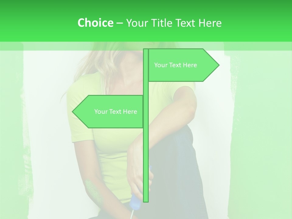 Colour Young Girl PowerPoint Template