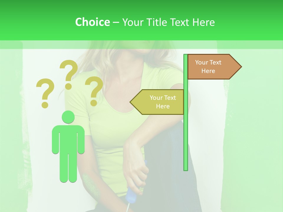 Colour Young Girl PowerPoint Template