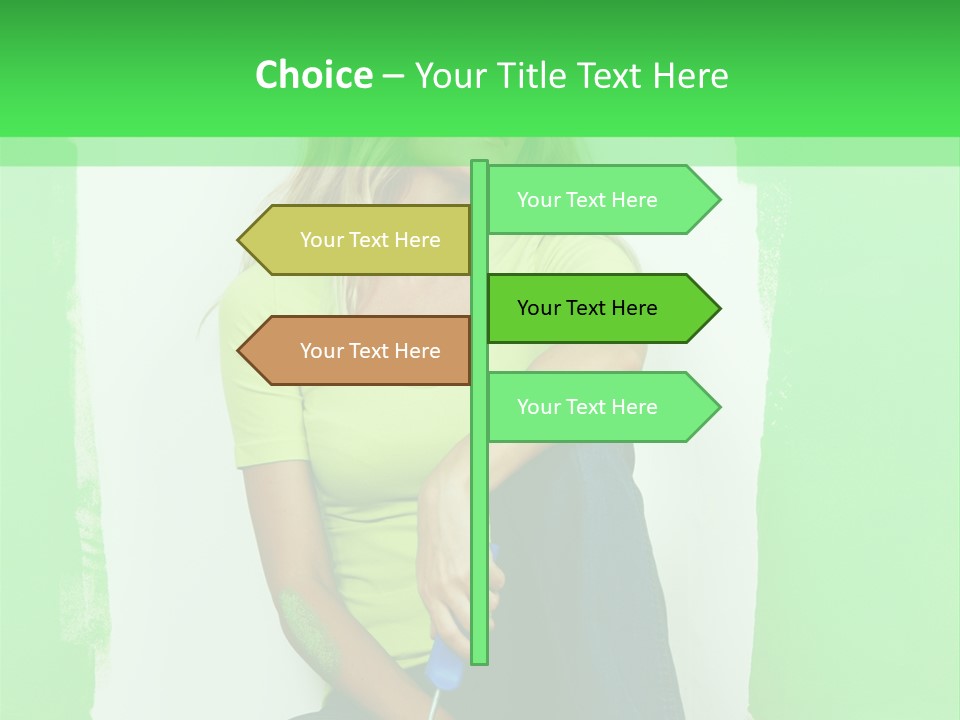 Colour Young Girl PowerPoint Template