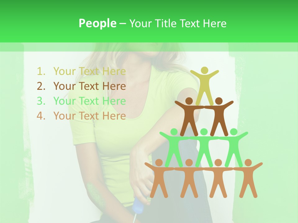 Colour Young Girl PowerPoint Template