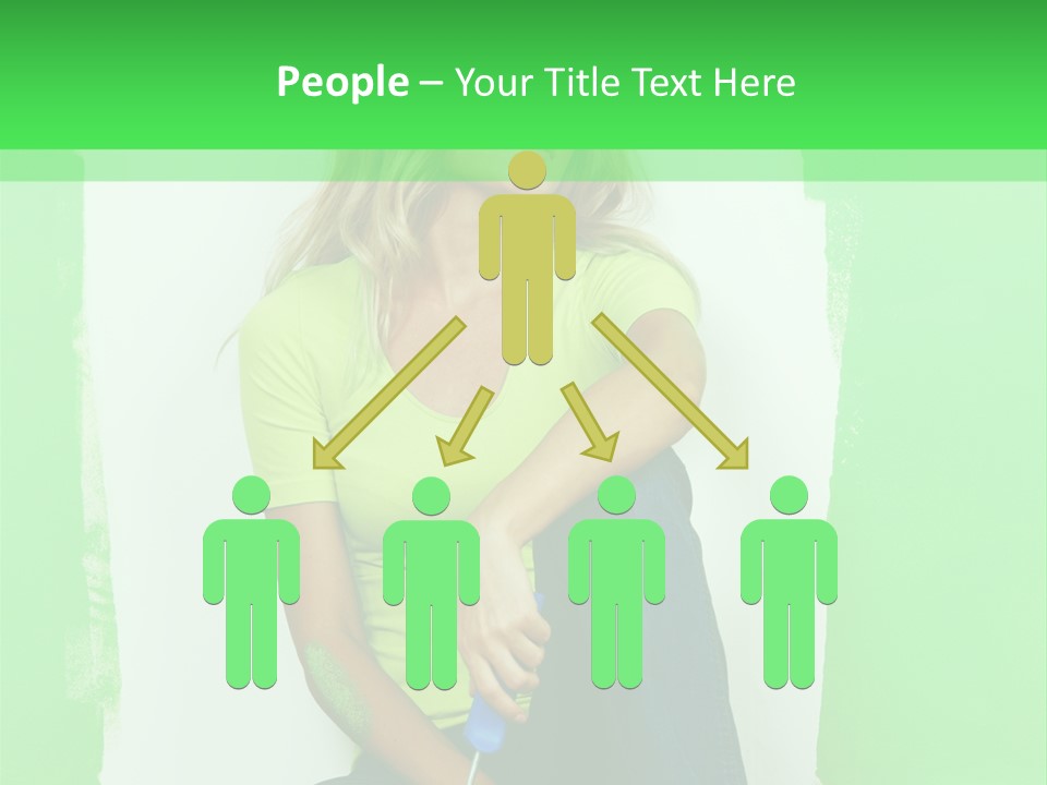 Colour Young Girl PowerPoint Template