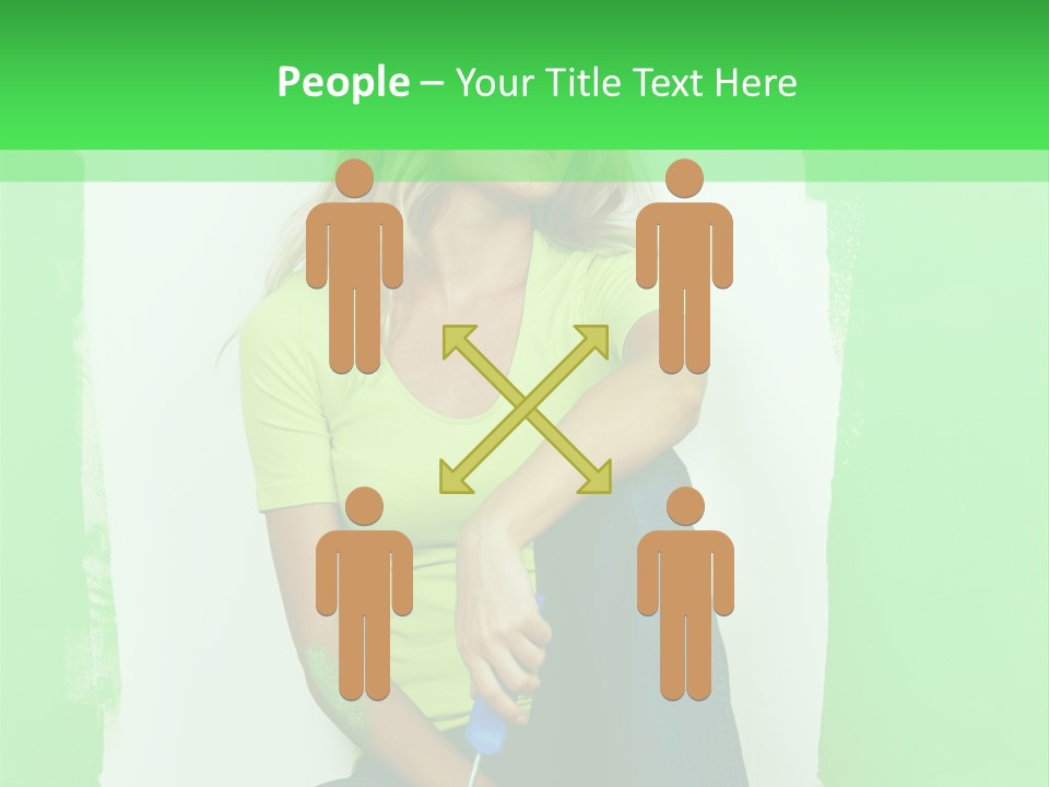 Colour Young Girl PowerPoint Template