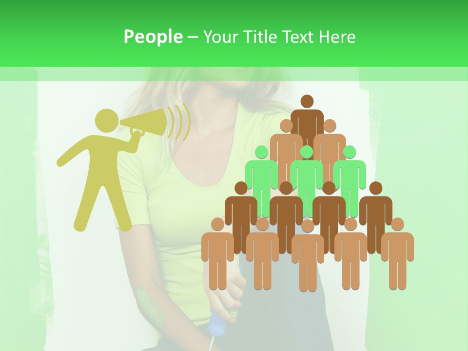 Colour Young Girl PowerPoint Template