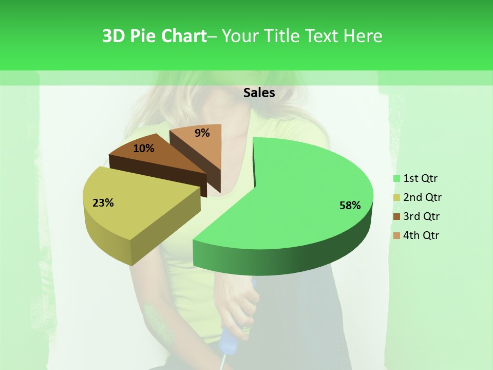 Colour Young Girl PowerPoint Template