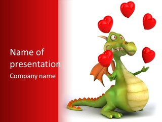 Cartoon Dinosaur Symbol PowerPoint Template