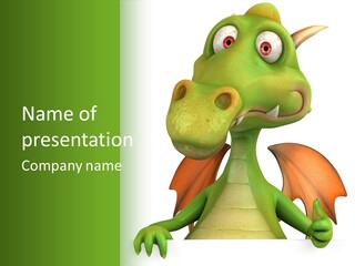 Lizard Wing Cute PowerPoint Template