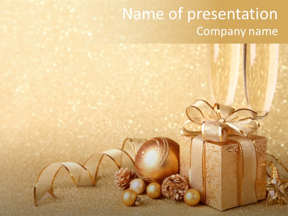 Winter Silvester Present PowerPoint Template