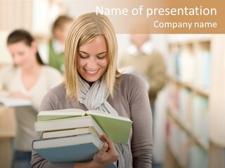 Teenager People Library PowerPoint Template