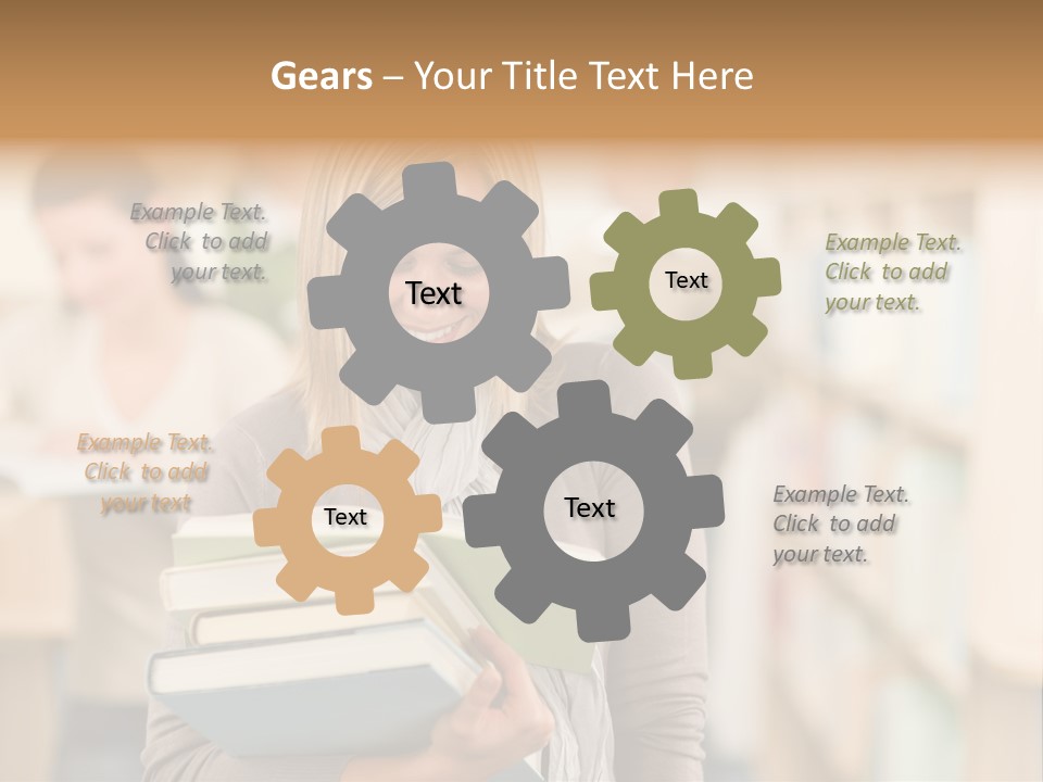 Teenager People Library PowerPoint Template