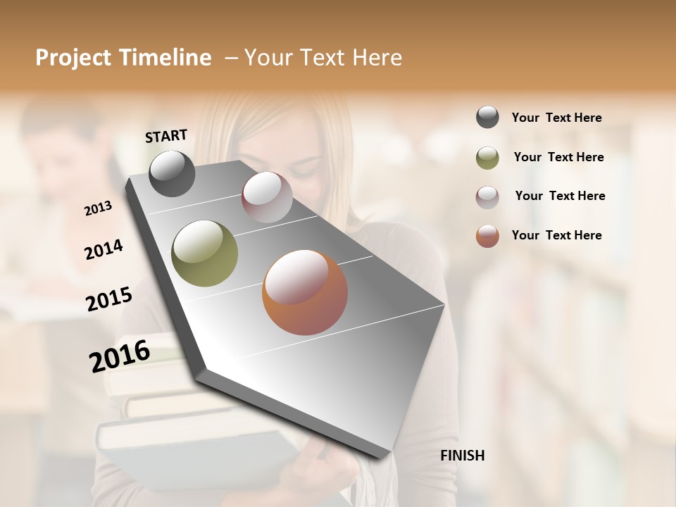 Teenager People Library PowerPoint Template
