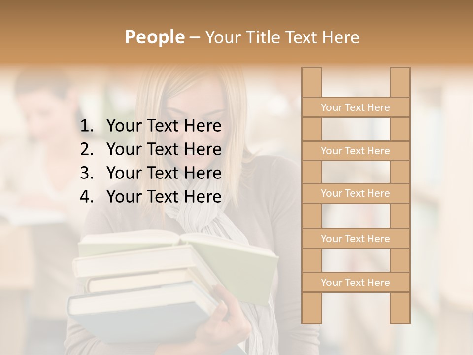 Teenager People Library PowerPoint Template