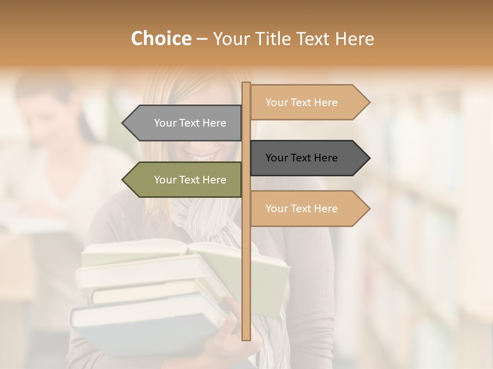Teenager People Library PowerPoint Template